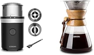 Pour Maker with Double-Layer Stainless Steel Filter and Coffee Grinder Electric for Spices, Seeds