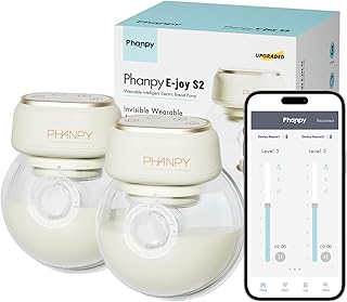 E-Joy S2 App-Controlled Breast Pump, Wearable Hands Free Breast Pump with Intelligent Control, 3 Modes 8 Levels, High Performance LED Touch Screen Low Noise, 24&20 mm Inserts(2 Counts)