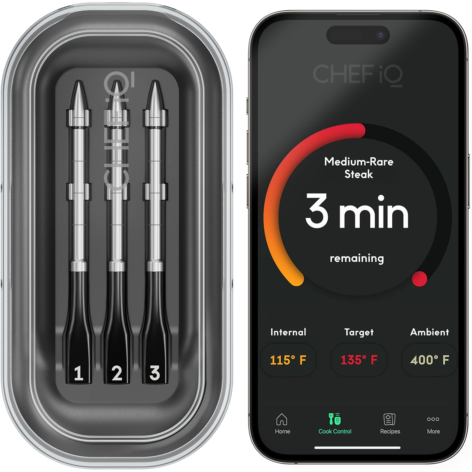CHEF iQ Sense Smart Wireless Meat Thermometer with 3 ...