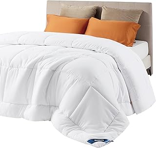 Comforter Duvet Insert - Quilted Comforters Queen Size, All Season Duvet, GentleSoft™ Down Alternative Bedding, with 8 Tabs, Gifts for Women/Men, White, Queen 88 x 88 Inches
