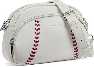 BOSTANTEN Crossbody Purses for Women Small Shoulder Bag Vegan Leather Baseball Handbags with Adjustable Strap