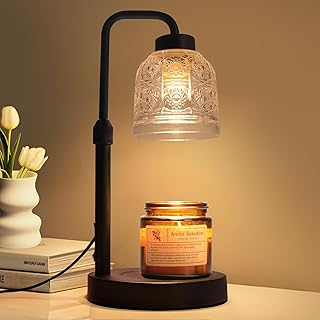 Candle Warmer Lamp with Timer, Dimmable Candle Lamp Warmer, Adjustable Height Candle Warmer Lamp, Wax Warmer Lamp for Scented Jar with 2 Bulbs, Candle Warmer for Mom Women Her Friends