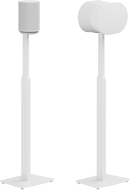 ynVISION.DESIGN Adjustable Floor Stand Compatible with SONOS Era 100 and Era 300 - White 2 Pack (Pair)