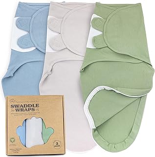 Swaddle Sleep Sack with Zipper - Swaddles for Newborns - 3 Pack Organic Baby Swaddles for 0-3 Months - Infant Sleeping Swaddle Sack – Adjustable Swaddle Blanket Wrap Boy Girl