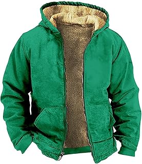 Mens Sherpa Lined Jacket Aztec Western Cowboy Coat Winter Warm Fleece Coats Long Sleeve Retro Ethnic Casual Zip Up Jackets