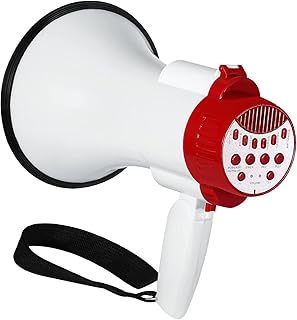 Megaphone Bullhorn | 30-Watt Bull Horn Speaker with Bluetooth Connection | Megaphone with Siren & Whistle Plus Voice Changer for Adults | Blow Horn Loud Speaker with Record & Play