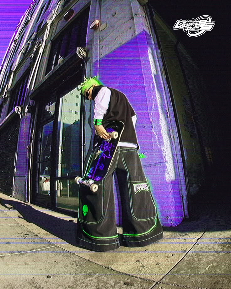 Abducted Wide Leg Denim Jeans - X-Large