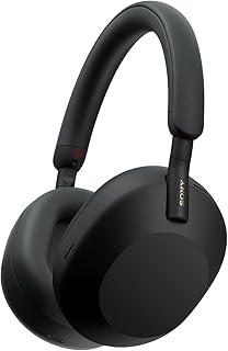 WH 1000XM5 Noise Cancelling Wireless Headphones 30 hours battery life Over ear style Optimised for Alexa and the Google Assistant with built in mic for phone calls Black, One Size