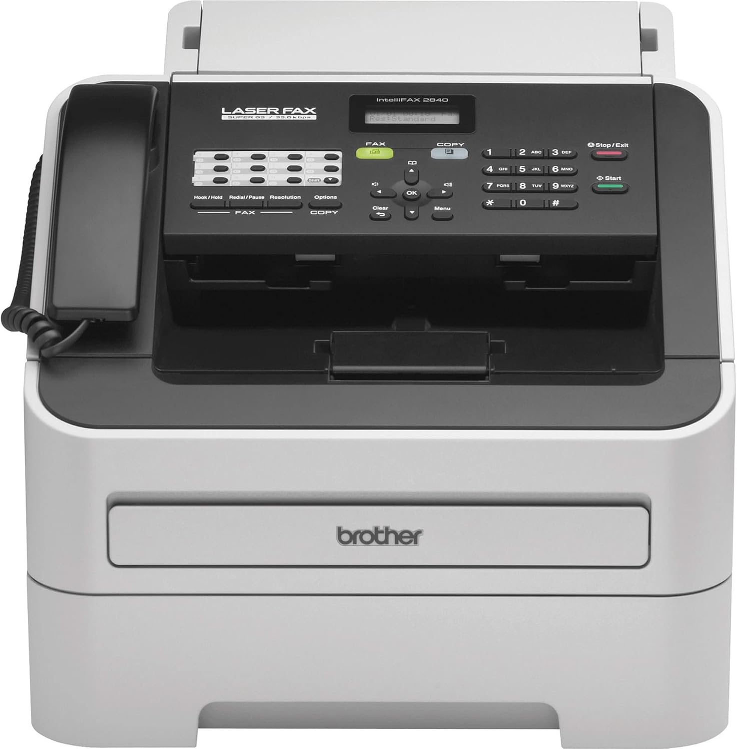 Brother FAX-2840 High Speed Mono Laser Fax Machine, Dark