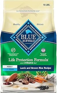 Blue Buffalo Life Protection Formula Adult Dry Dog Food, Helps Build and Maintain Strong Muscles, Made with Natural Ingredients, Lamb & Brown Rice Recipe, 15-lb. Bag