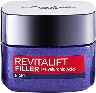 L\'Oréal Paris Revitalift Filler Replumping Anti-Ageing Nachtcrème, gladde rimpels, Hydrateert en hervult de huid met micro- en micro-epidermisch hyaluronzuur, 50 ml
