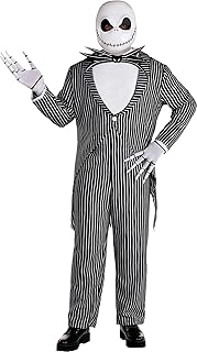 Amscan Jack Skellington Halloween Costume for Adults, Disney, Includes Jacket, Pants, Mask and More