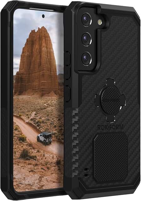 Rokform - Galaxy S22 Case, Rugged Series, Magnetic Case with Twist Lock, Drop Tested Armor (Black)