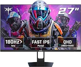 27 Inch QHD Gaming Monitor, 180Hz 1ms GTG Fast IPS 2K Computer Gamer Monitor, 1440P HDR Frameless Monitor with Adaptive Sync, Tilt Adjustment, VESA Compatible, Eye Care, DisplayPort HDMI, H27T22S