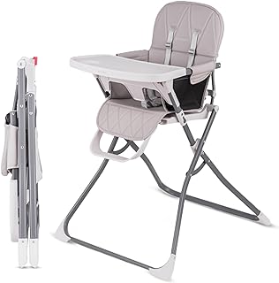 Slim Foldable High Chair for Babies and Toddlers | Five Point Safety Belt | Collapsible High Chair | Easy Clean High Chair | Highchairs for Babies and Toddlers | Silla de Comer para Bebe