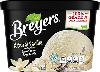 Breyers Classics Ice Cream for a Delicious Frozen Treat Natural Vanilla Made With 100 Percent Grade A Milk & Cream, Sustainably-Farmed Vanilla 48 oz