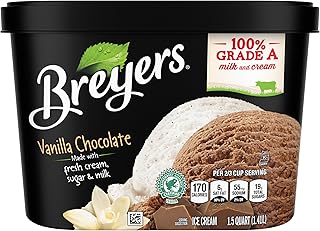 Breyers Ice Cream For a Delicious Frozen Dessert Vanilla Chocolate Made with 100% Grade A Milk & Cream 48 oz