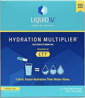 Liquid I.V. Hydration Multiplier Electrolyte Drink Mix, Lemon Lime, 24 ct