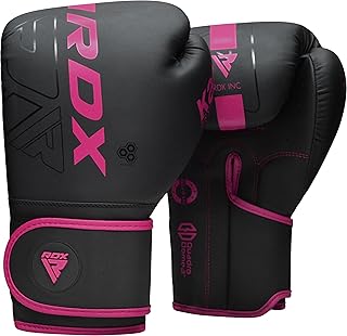 Women Boxing Gloves, Pro Training Sparring, Maya Hide Leather, Muay Thai MMA Kickboxing, Adult, Heavy Punching Bag Focus Mitts Pads Workout, Ventilated Palm, Multi Layered, 8 10 12 14 16 Oz