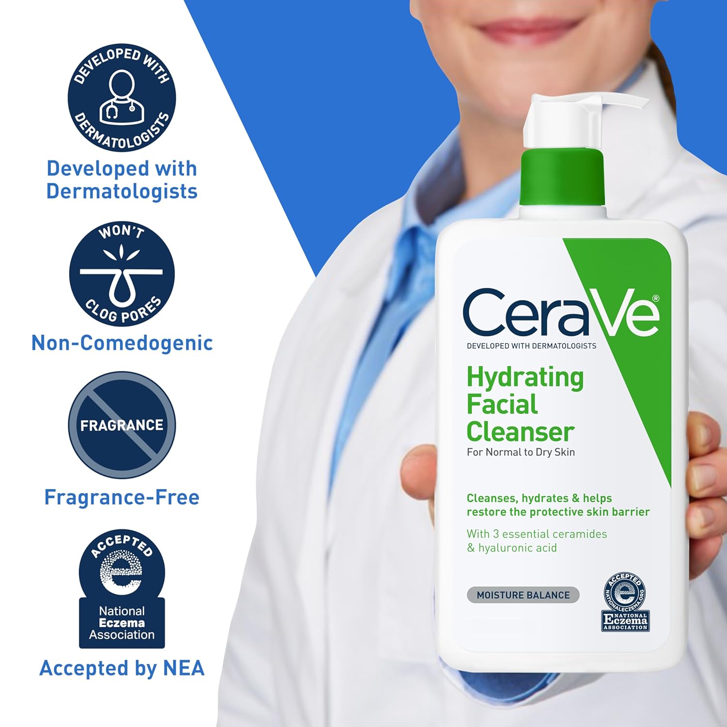 CeraVe Hydrating Facial Cleanser, Moisturizing Face Wash For Dry ...