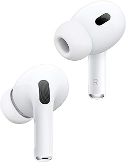Apple AirPods Pro 2 Wireless Earbuds, Bluetooth Headphones, Active Noise Cancellation, Hearing Aid Feature, Transparency, Personalised Spatial Audio, High Fidelity Sound, H2 Chip, USB C Charging
