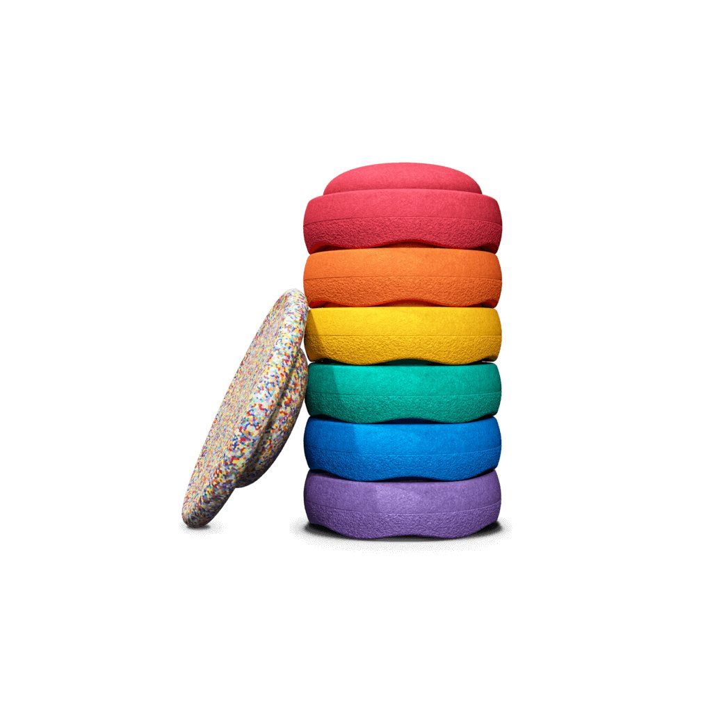 balance stones Stapelstein Super Confetti Rainbow Set classic, 6+1 ...