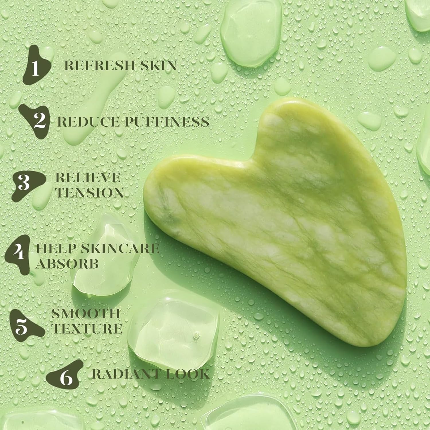 BAIMEI IcyMe Gua Sha & Jade Roller Facial Tools Face ...