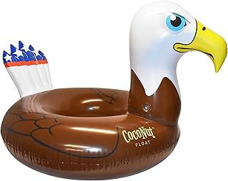 Coconut Outdoor Patriotic Bald Eagle Pool Float – Inflatable Pool Ring – Durable Long Lasting Lounge Tube and Water Toy – Fun Decoration for Parties, Events – Ages 8+ Years