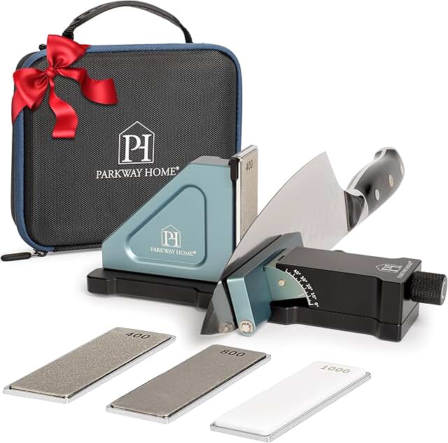 Rolling Knife Sharpener with Adjustable 10° to 40° Options and Adjustable Grinding Height, Knife Sharpener Kit, Roller Knife Sharpening System