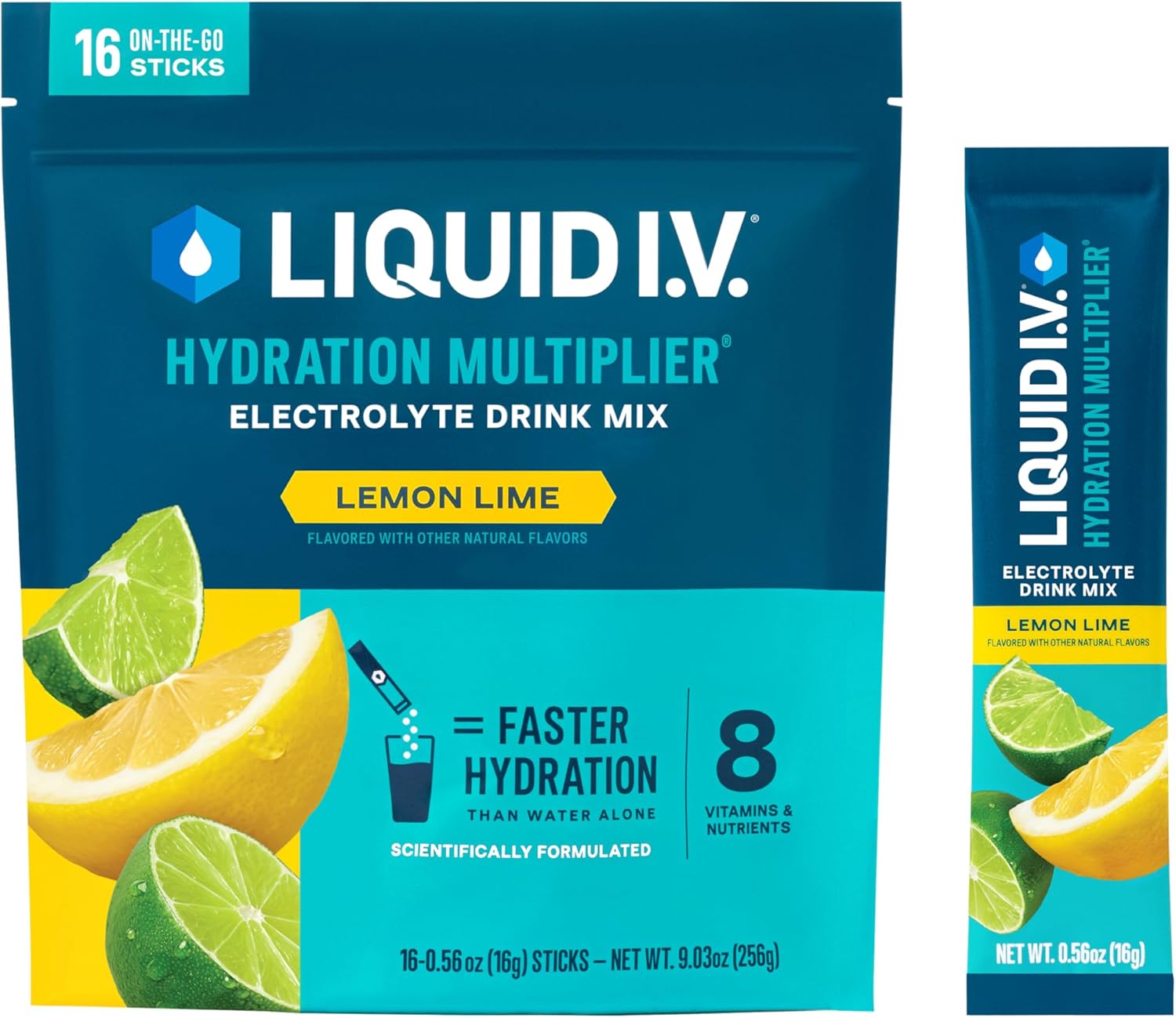 Liquid I.V.® Hydration Multiplier - Lemon Lime | 1 Pack (16 Servings)