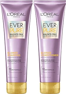 Blonde Sulfate Free Shampoo and Conditioner for Color-Treated Hair, Neutralizes Brass + Balances, EverPure, 8.5 Fl Oz, Set of 2