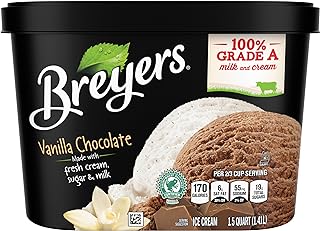 Breyers Ice Cream For a Delicious Frozen Dessert Vanilla Chocolate Made with 100% Grade A Milk & Cream 48 oz