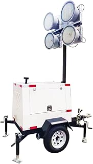 5m & 7m Mast Light Tower with 6KW Generator – Portable Trailer & Hand-Lifting Design