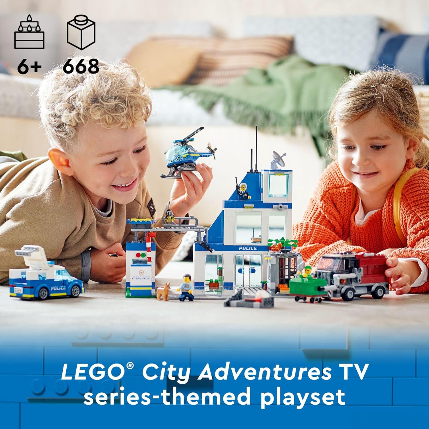 LEGO City Police Station with Van, Garbage Truck & ...
