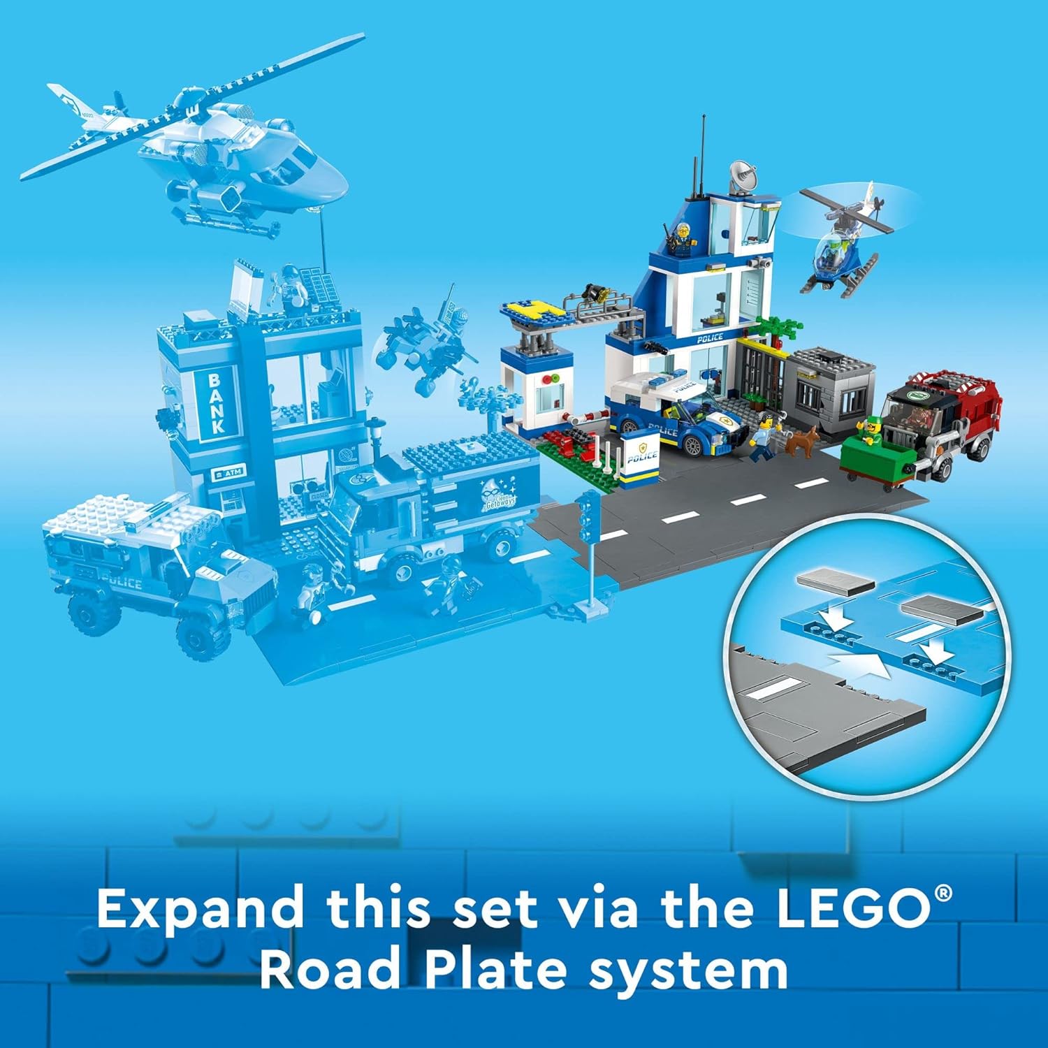 LEGO City Police Station with Van, Garbage Truck & ...