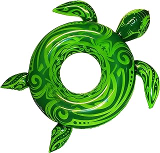 Coconut Outdoor Translucent Sea Turtle Pool Float - Inflatable Pool Ring - Durable Long Lasting Lounge Tube and Water Toy - Fun Decoration for Parties, Events - Ages 8+ Years