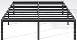 Metal Bed Frame,Full Size Bed Frame with Storage Space,Heavy Duty Sturdy Mattress Foundation,Easy Assembly,No Box Spring Needed, Black,14 Inch,Full