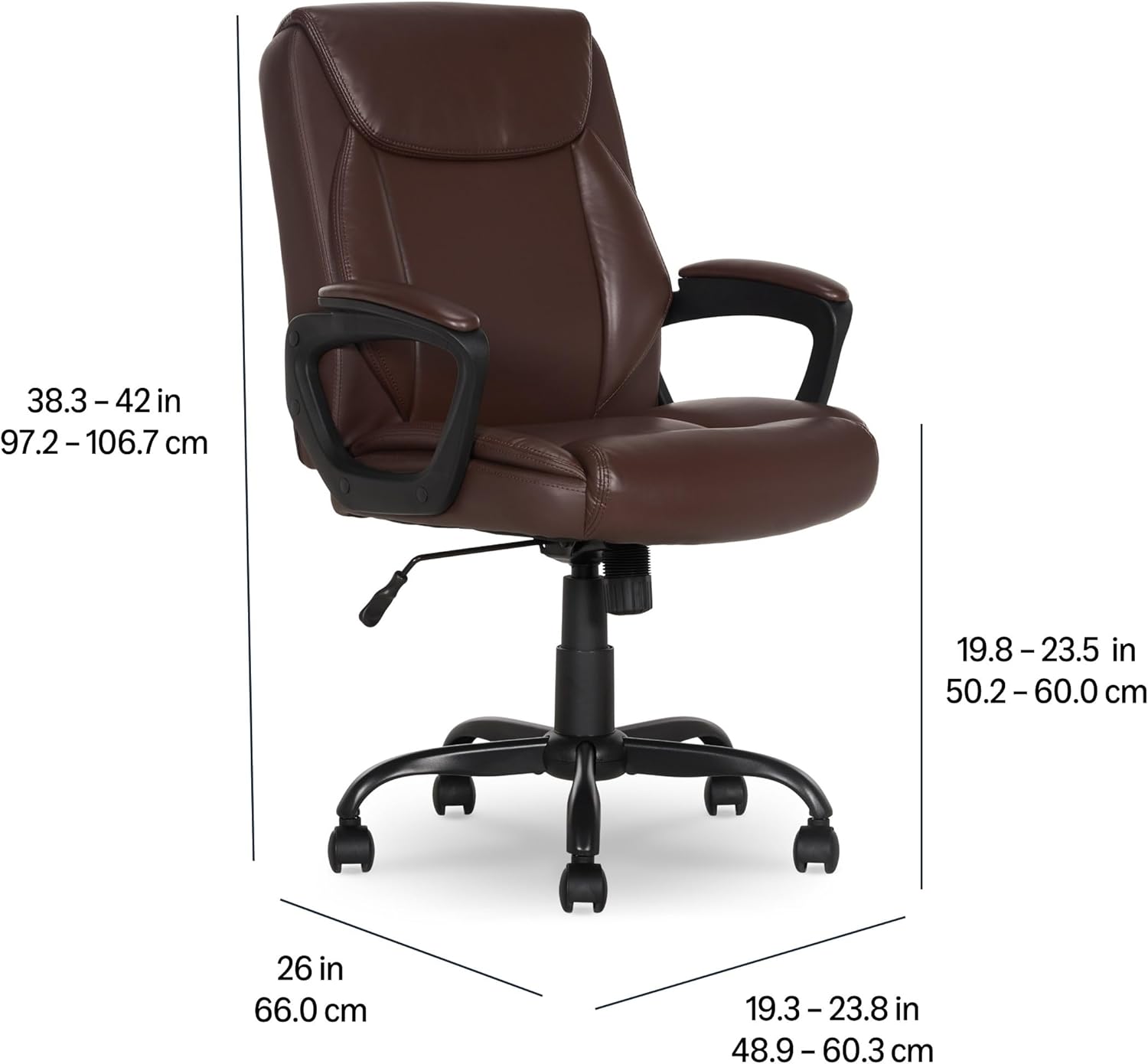 Amazon Basics Classic Puresoft PU Padded Mid-Back Height ...