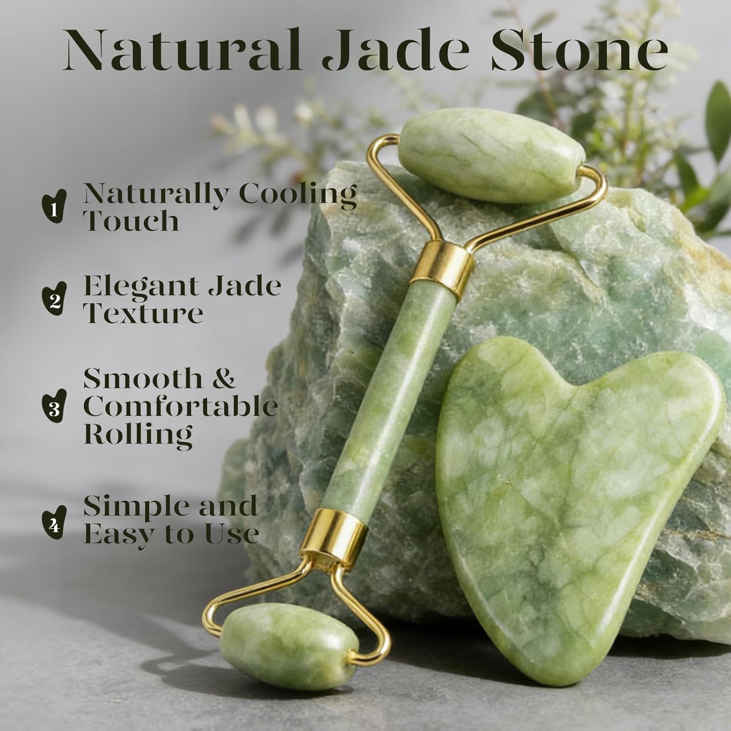BAIMEI IcyMe Gua Sha & Jade Roller Facial Tools Face ...