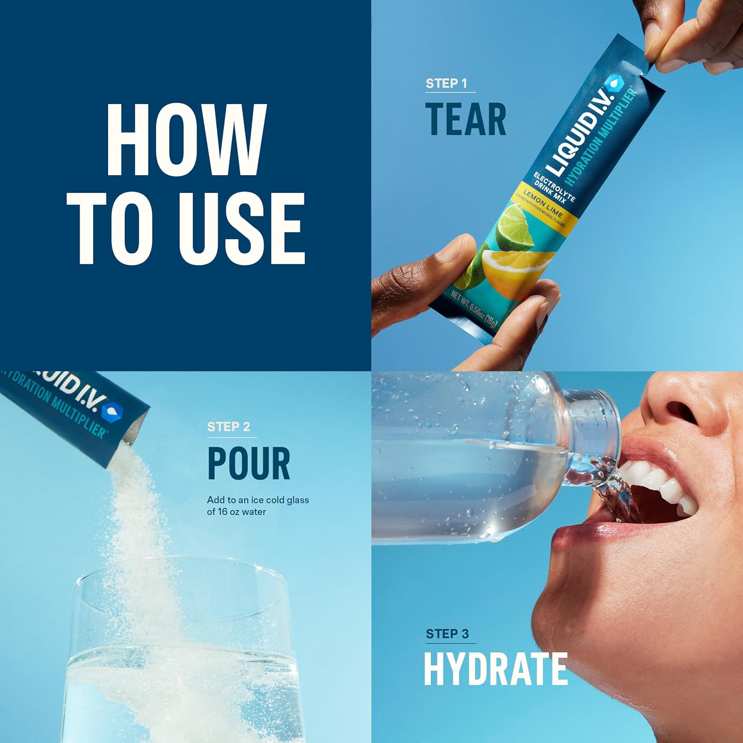 Liquid I.V.® Hydration Multiplier - Lemon Lime | 1 Pack (16 Servings)