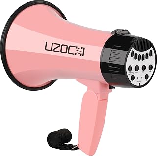 20w Megaphone Bullhorn with Siren, Recording, Bluetooth Input, Voice Changer for Kids with 6 Sound Effect, Loud Speaker for Teacher, Cheerleading