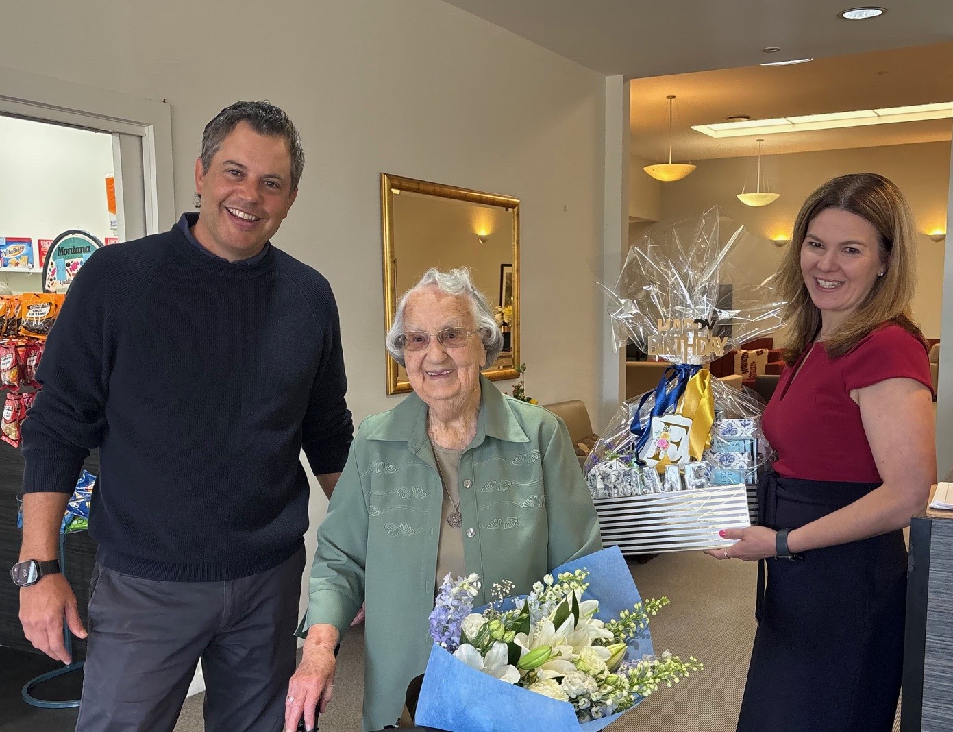 Eveline reaching her 100th birthday