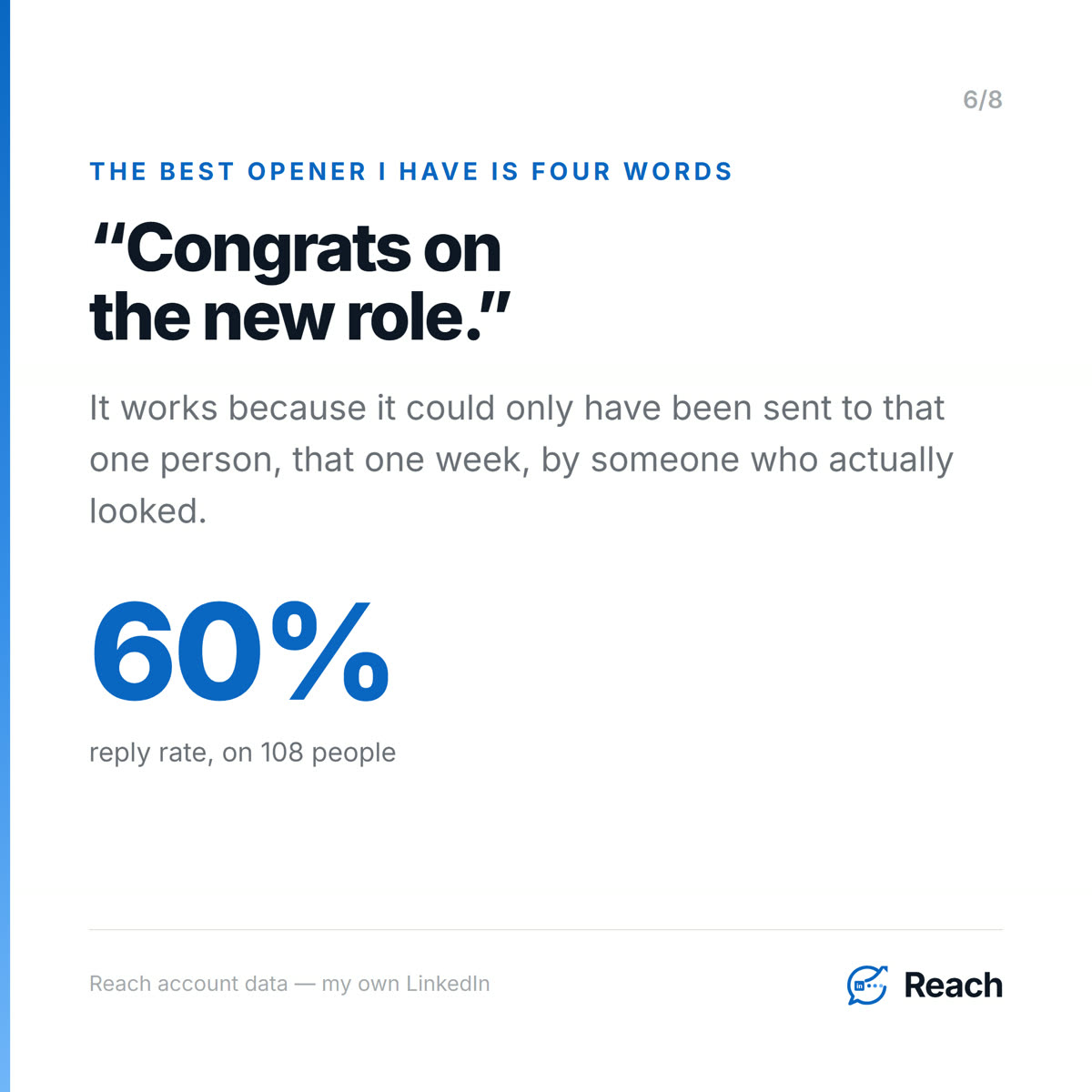 “Congrats on the new role.”