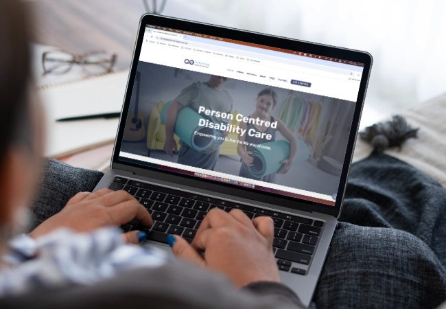 website development displayed on laptop