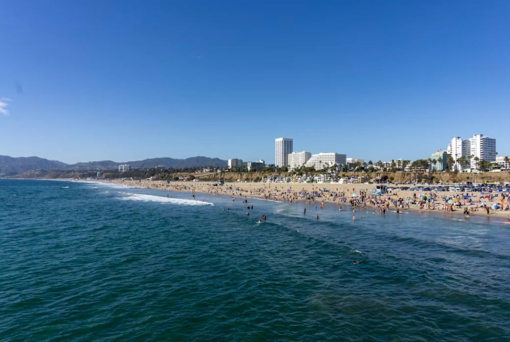 View of San Diego beach town and city scape