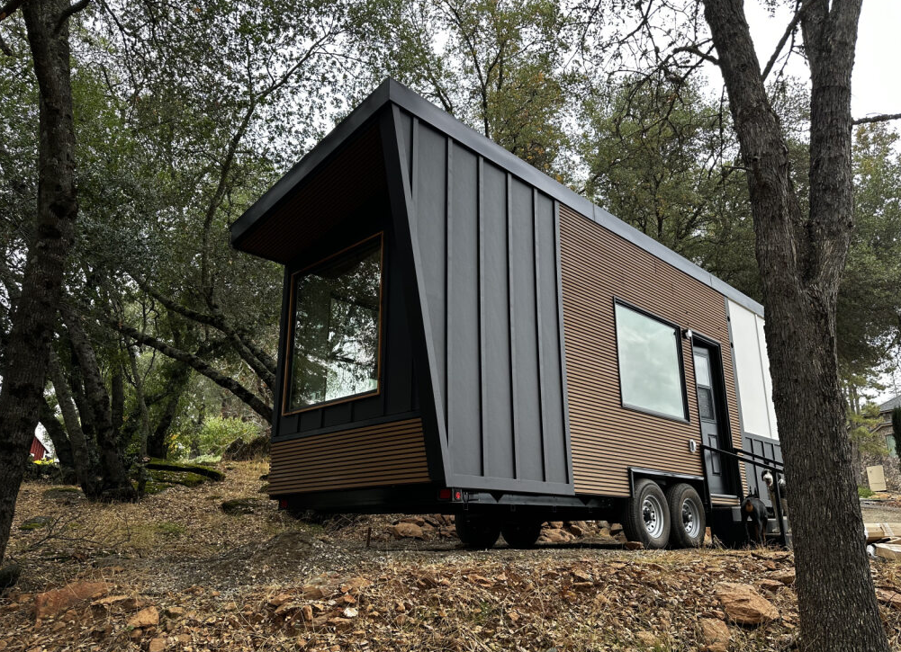Compact modern tiny home studio tucked in Oregon's deep woods