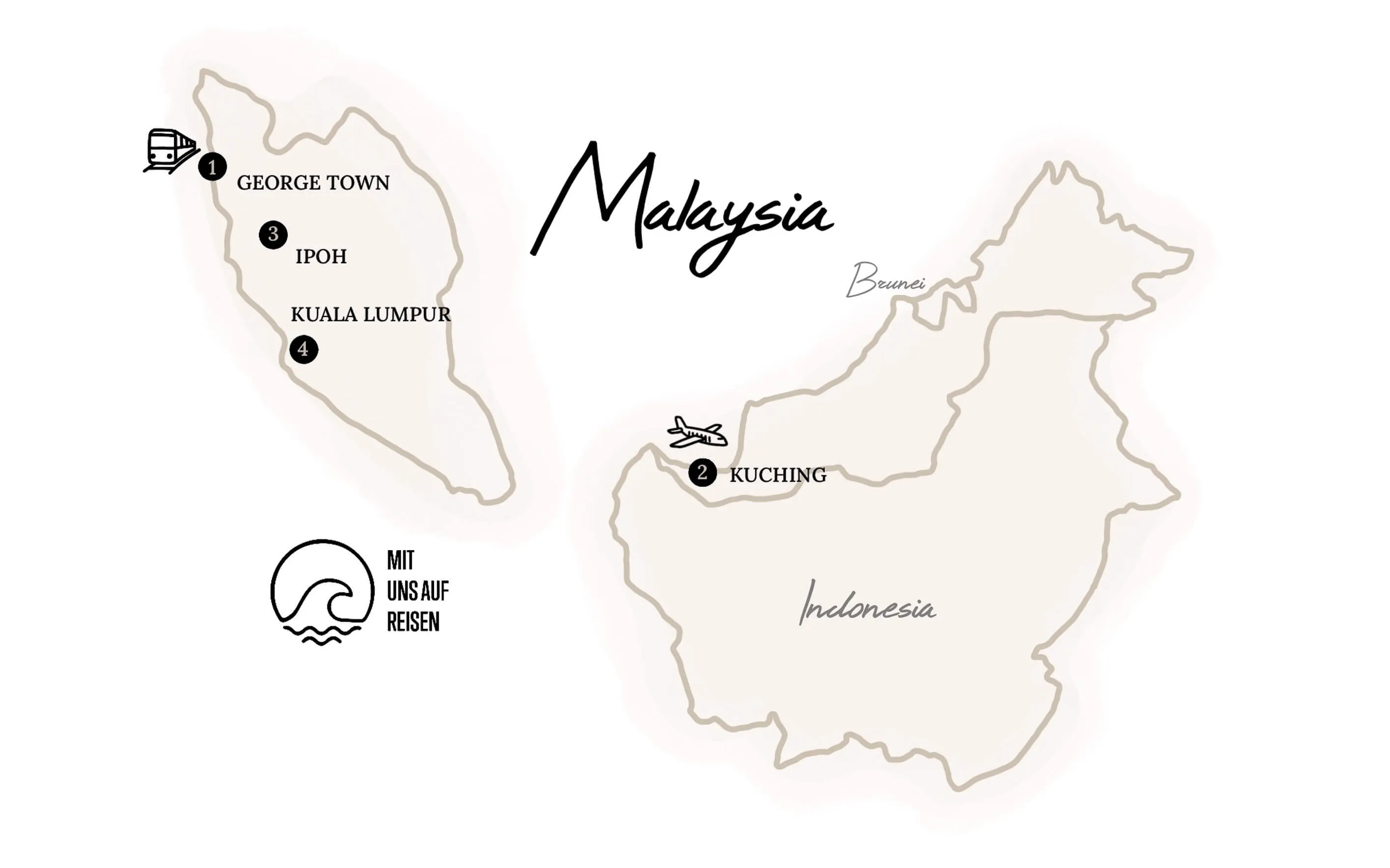 Malaysia Rundreise Karte