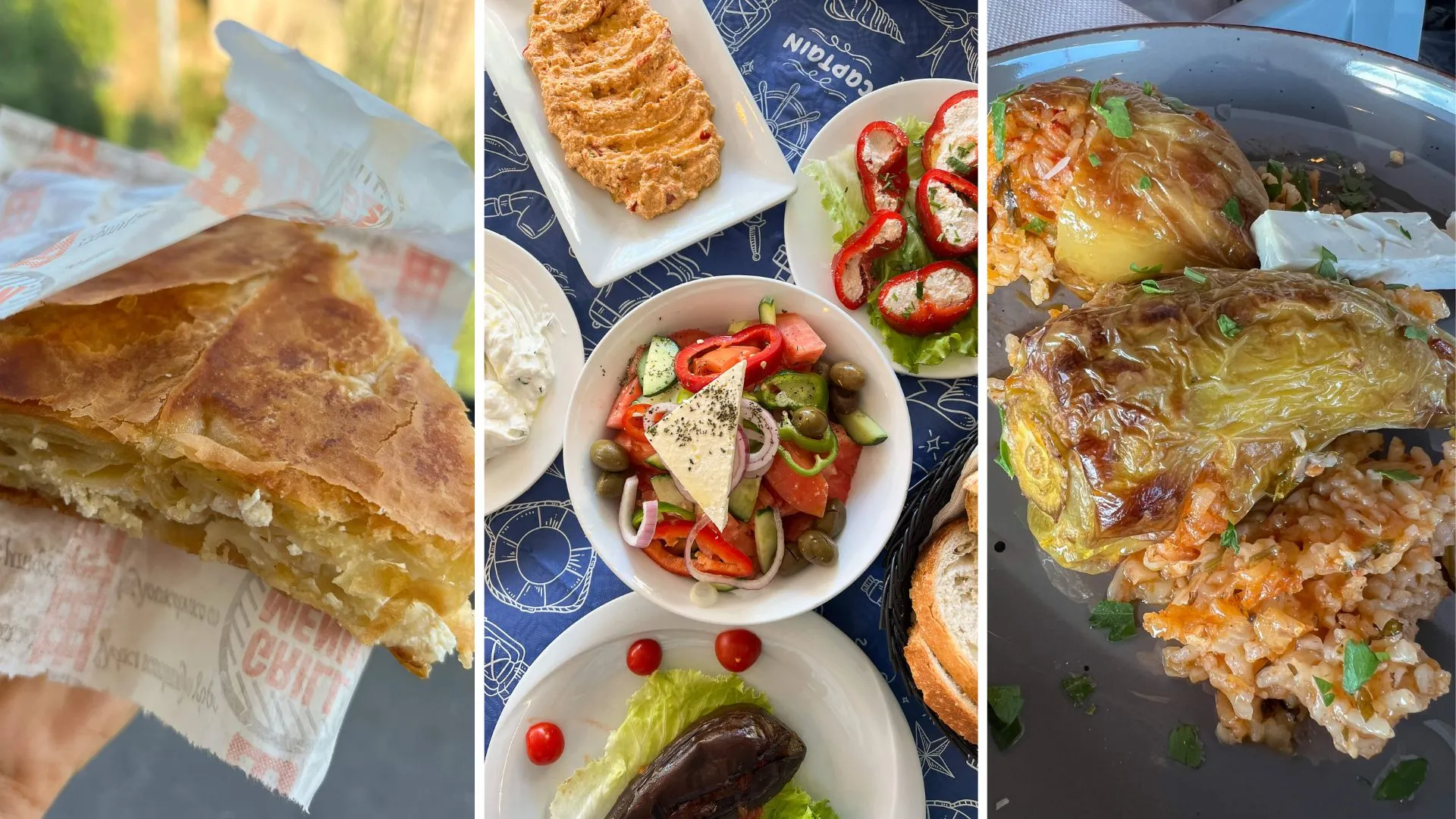 Verschiedenes Essen in Albanien