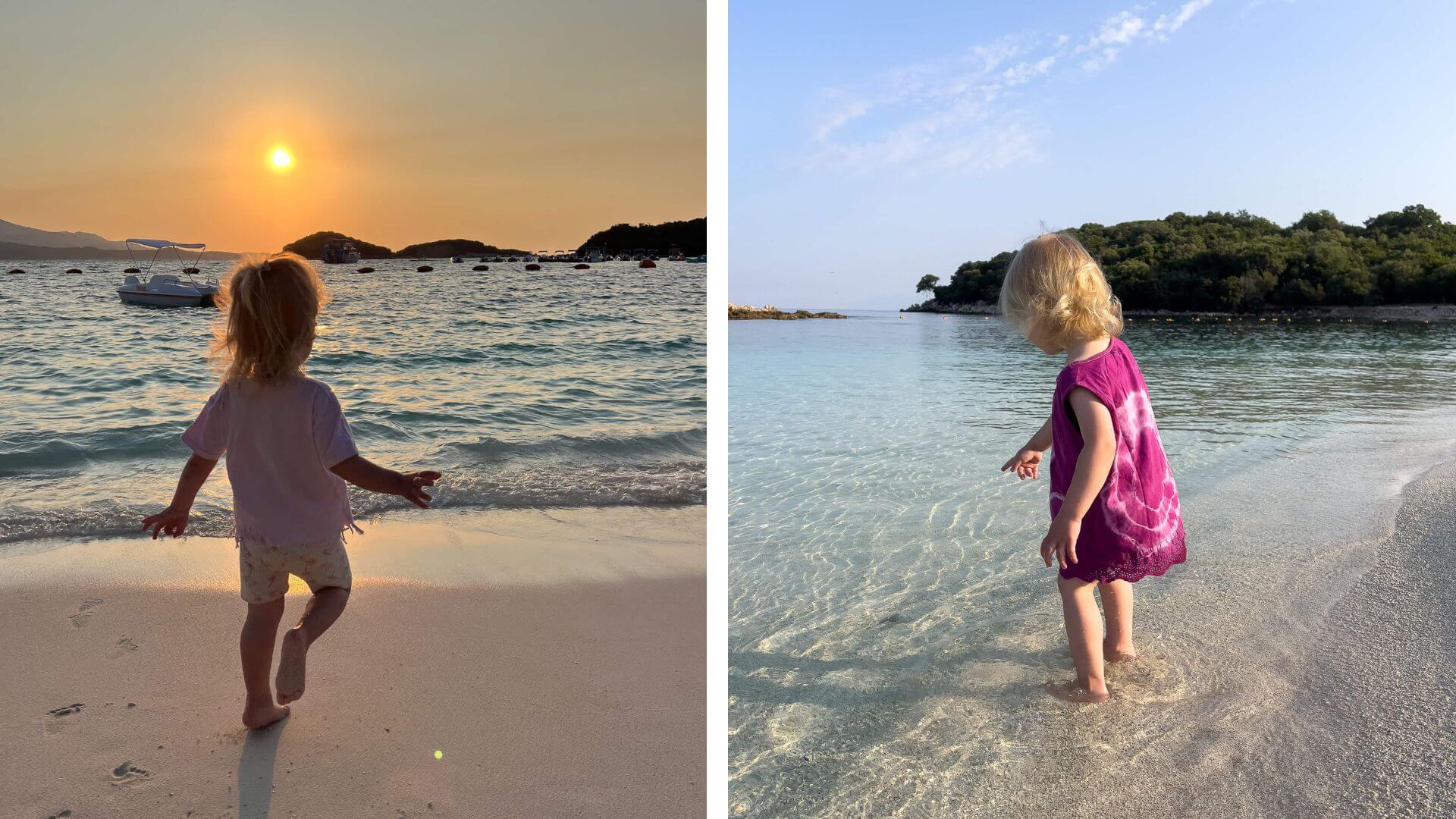 Kind am Strand in Ksamil
