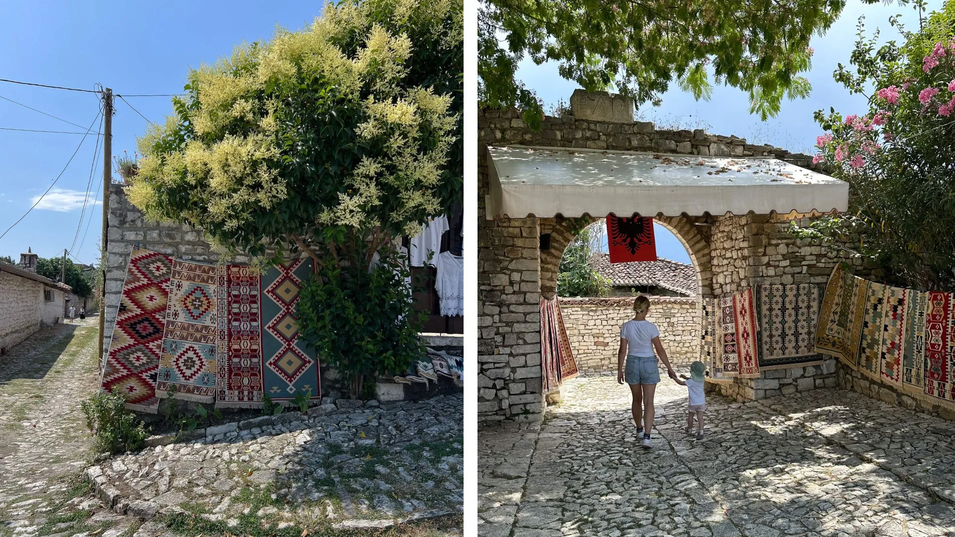 Burg von Berat mit Kindern